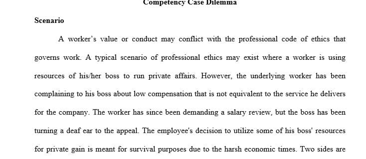 In what way does your professional code of conduct offer possible solutions or opportunities for resolution