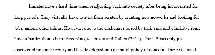 In what ways should issues of race and ethnicity be considered when creating policies to facilitate inmate readjustment