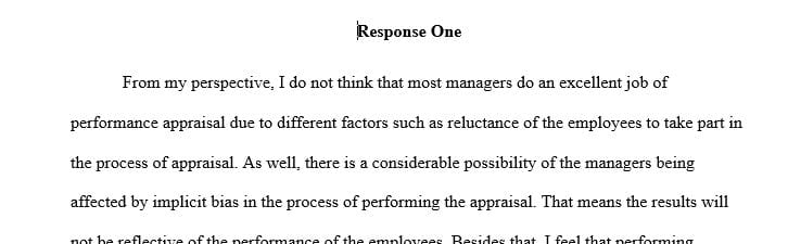 Most supervisors do a fair job of handling performance appraisals.