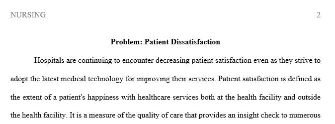 Nursing research is used to study a dilemma or a problem in nursing. Examine a problem you have seen in nursing.