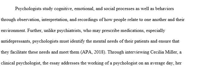 Personally interview a professional who holds one of the following positions