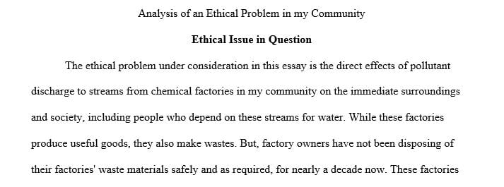 Present an analysis of an ethical problem in your community through the lenses of two ethical theorists