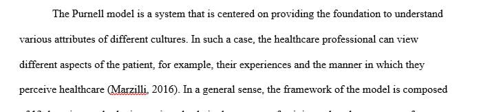 Present an essay discussing the Purnell model its framework, assumptions which the model is based