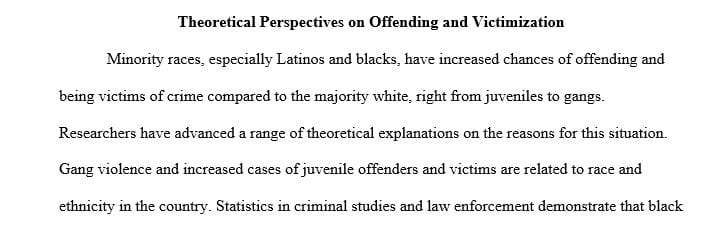 Provide at least 2 theoretical explanations for offending and victimization related to race and ethnicity