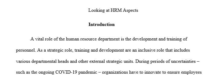 Provide examples of organizations who have been successful in implementing training a HRM function.