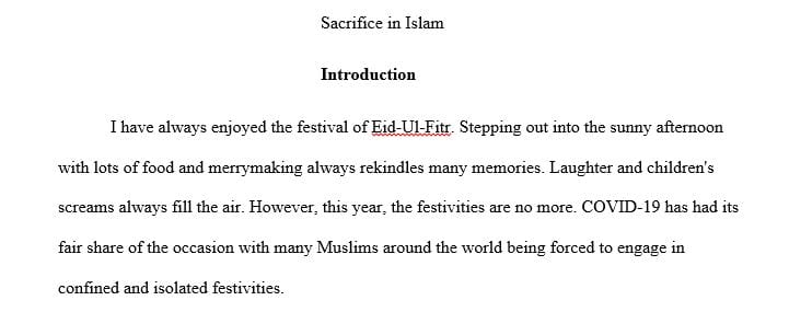 Religion: 6-10 pages based on Islam