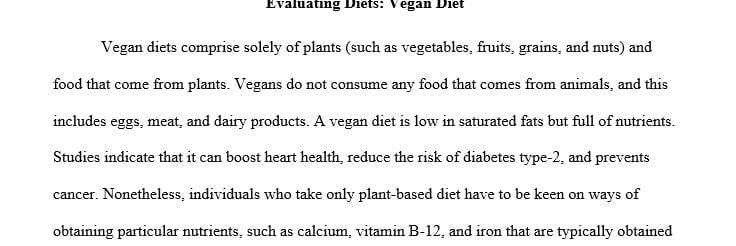 Research a diet currently being used by the public. It can be a commercial diet such as Atkins