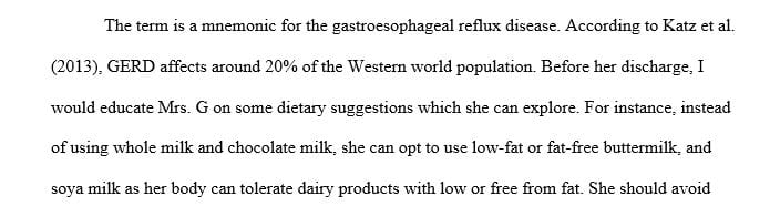 Review a case that deals with a client who has GERD.