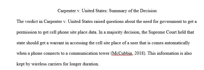 Run a Google search of the term United States Supreme Court Carpenter v. United States 2018