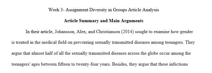 Select one published article from any of the online databases listed in the Library that presents research on any type of diversity issue