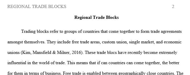 Some groups of nations are forming blocks, like North America or Europe.