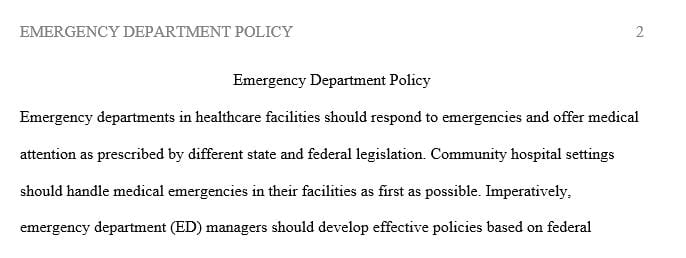 Summarize EMTALA and the hospital's obligation to comply with it.