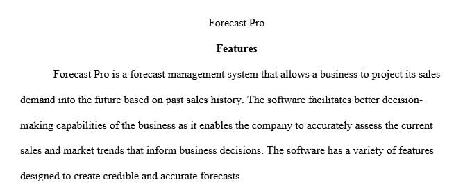 Take a quick tour of the Forecast Pro software.