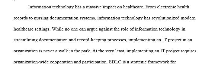 The Role of the Nurse Informaticist in Systems Development and Implementation