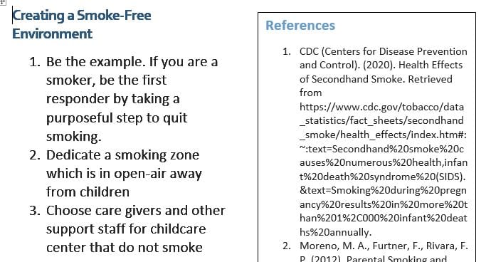 The risks of secondhand smoke to infants and children