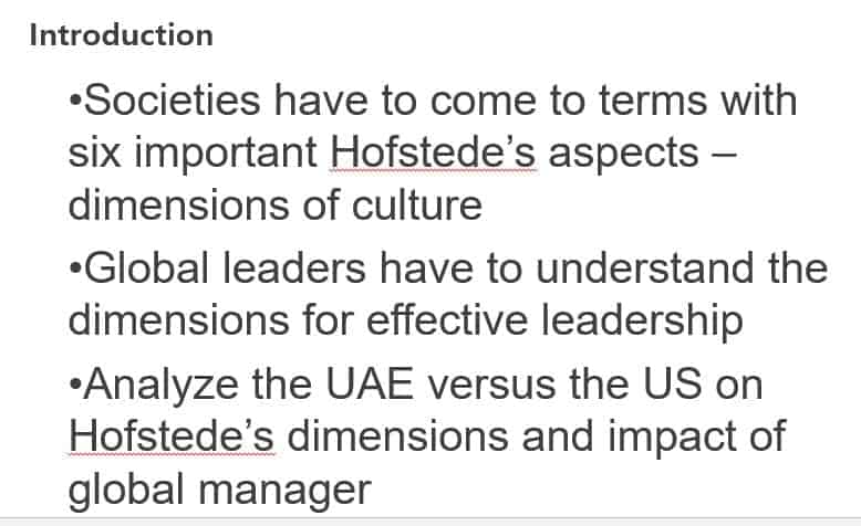 Understand cultural differences and how these differences influence global management