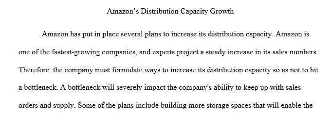 What are Amazon's plans for Distribution capacity growth