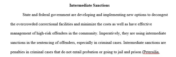What are Intermediate sanctions In what circumstances might intermediate sanctions be appropriate
