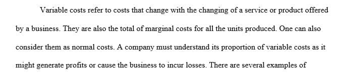 What are examples of variable costs, and what strategies do financial leaders use to forecast them