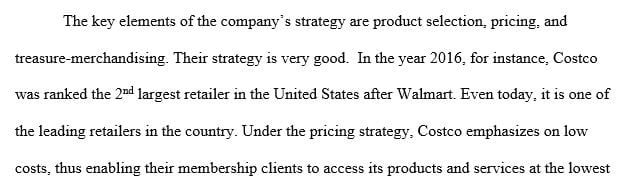 What are the chief elements of Costco’s strategy