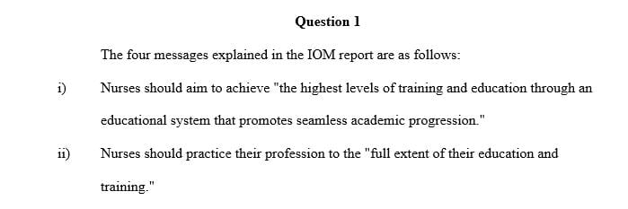 What are the four key messages explained in the IOM report