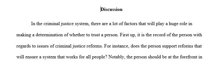 What are the most important factors that lead you to trust another person