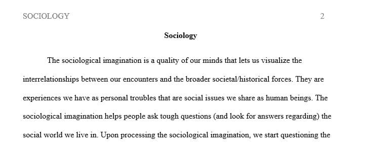 What are the positives and negatives of having a mind possessed by the sociological imagination