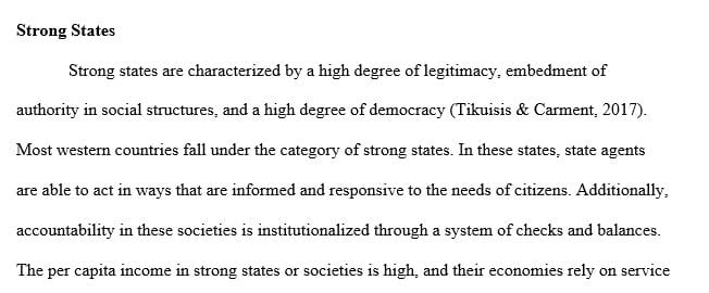 What are the primary differences between strong and weak states
