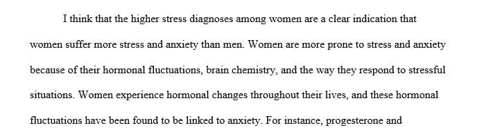 What do you think about the higher diagnoses of anxiety in women