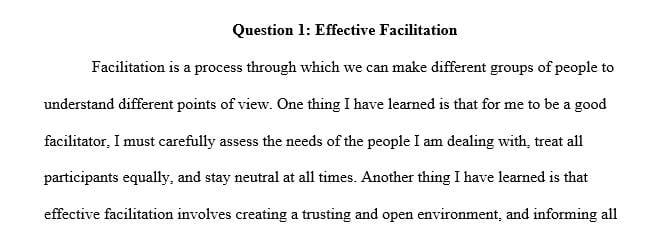 What have you learned about effective facilitation that will help your peers facilitate groups of consumers in the future