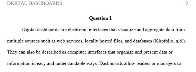 What is a digital dashboard? Who should the information be tailored for