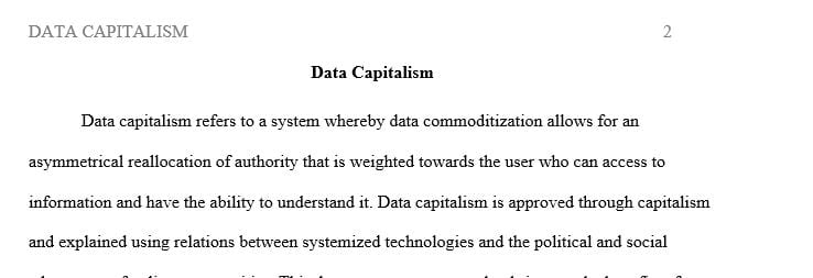 What is data capitalism? What are the social implications of data capitalism