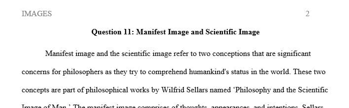 What is the distinction between the manifest image and the scientific image