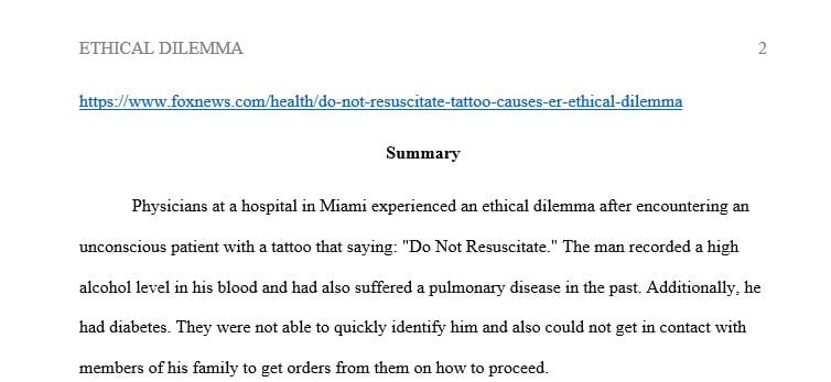 What’s an ethical dilemma? An ethical dilemma consists of two conflicting principles.