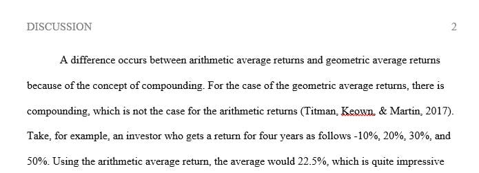Why do the arithmetic average return and the geometric return differ