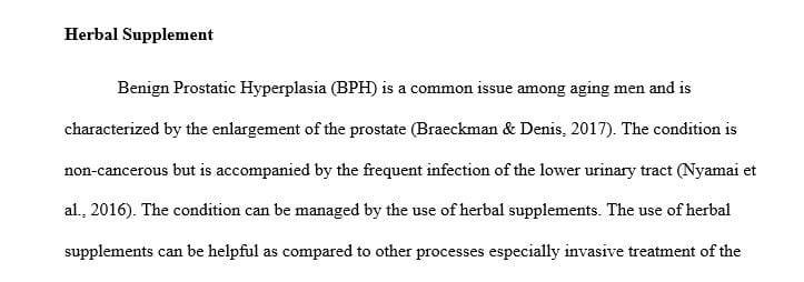 Would you recommend a herbal supplement in L.L’s case