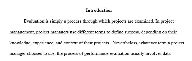 Write a paper to provide an overview of the role of performance evaluation.
