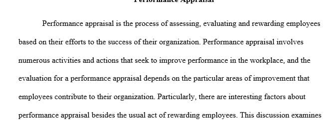 Write a short document discussing one particular tips or techniques in the readings on Performance Appraisal