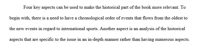 Write a short essay that identifies at least 4 suggestions to improve the history aspects of the textbook