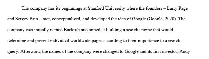 Write an 8 full-page paper on an organization of his or her choice.