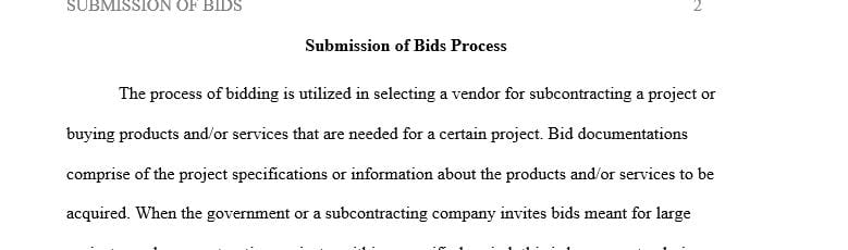 You are a contractor preparing to submit a bid for a construction project.