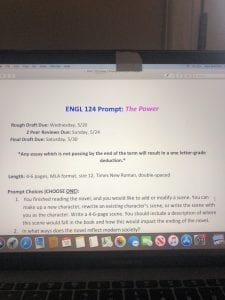 4-6 page essay double spaced based on the book The Power by Naomi Alderman