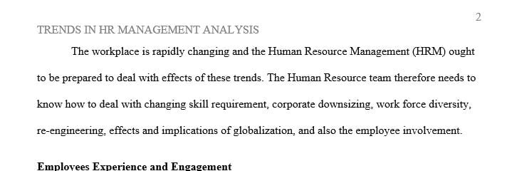 Analyze the following trends in HR over the last 10 years in 800 words