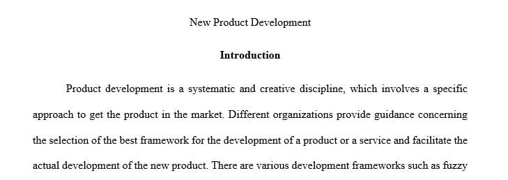 Do an internet search of the new product development process of any product of your choice