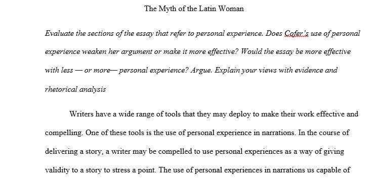 Does Cofer’s use of personal experience weaken her argument or make it more effective