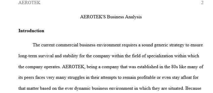 Examine AEROTEK's generic and diversification strategies