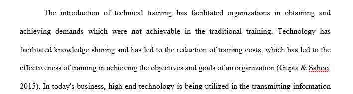 Explain how new technologies are influencing training today.