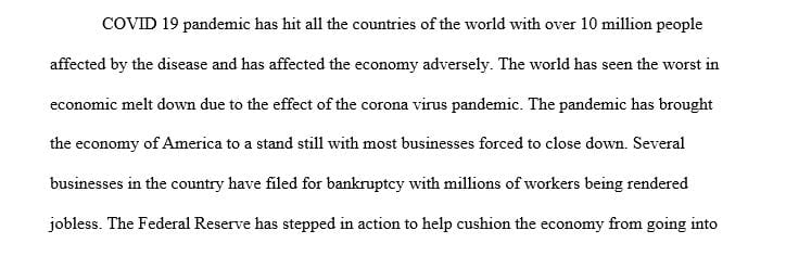 Find an article about a recent fiscal policy government action in response to the COVID-19 situation here in the US.