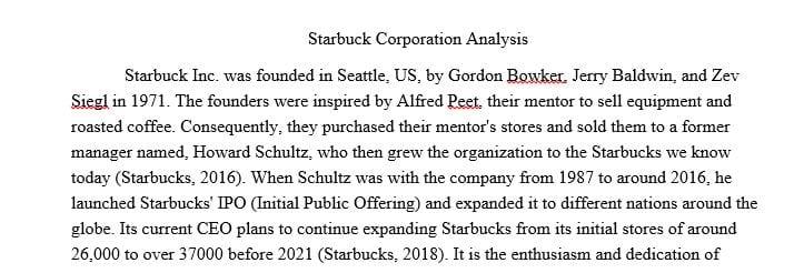 Group project of company analysis on Starbucks 