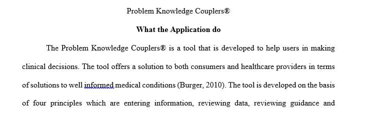 Investigate clinical decision support applications and provide a summary of at least two of the applications